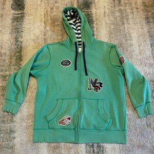 Disney Parks Mickey Mouse State University Green Zip Up Hooded Jacket Sz 1X